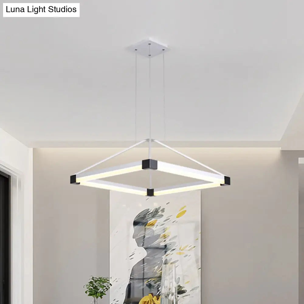 Contemporary Acrylic Pyramid Pendant Chandelier - 18’/23.5’ Wide White/Coffee Led Hanging Lamp