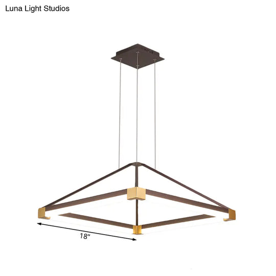 Contemporary Acrylic Pyramid Pendant Chandelier - 18’/23.5’ Wide White/Coffee Led Hanging Lamp