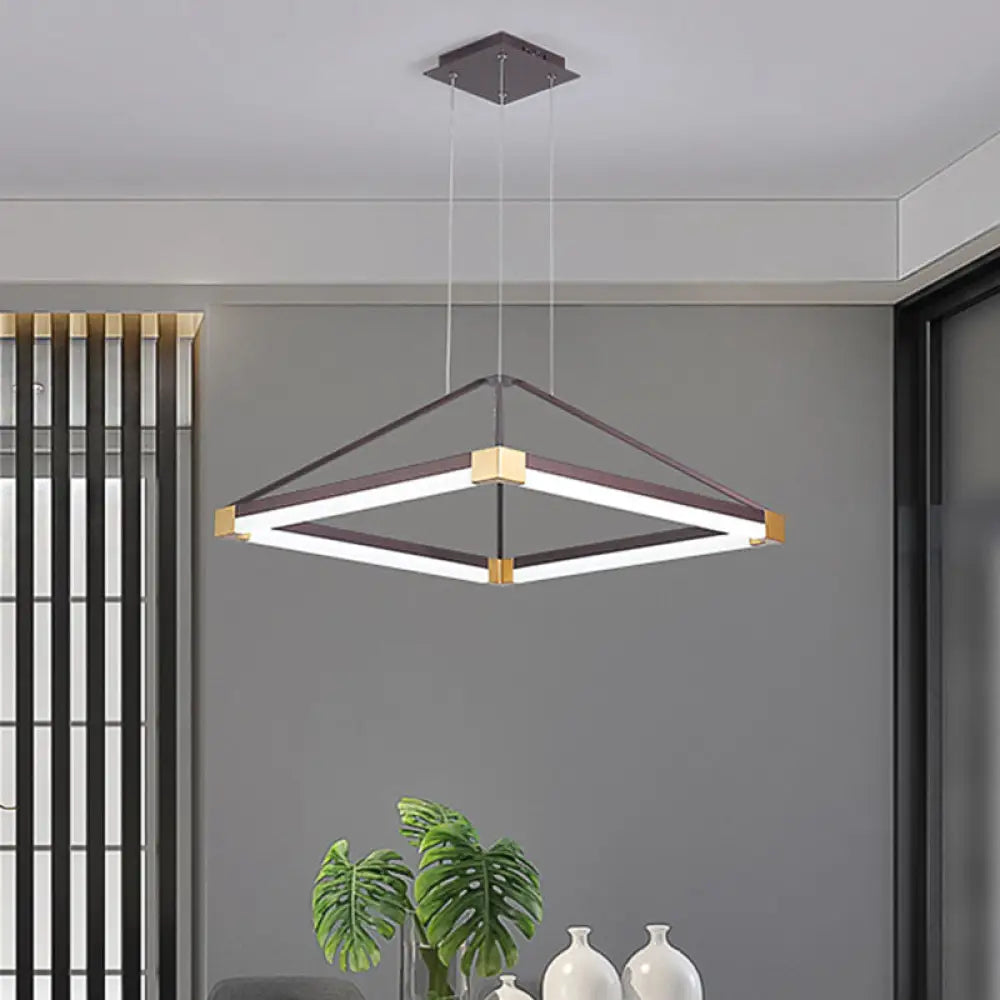 Contemporary Acrylic Pyramid Pendant Chandelier - 18’/23.5’ Wide White/Coffee Led Hanging Lamp