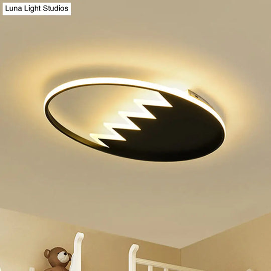 Contemporary Acrylic Round Ceiling Light 22/26 Wide Black/White Led Flush Mount Fixture With Remote