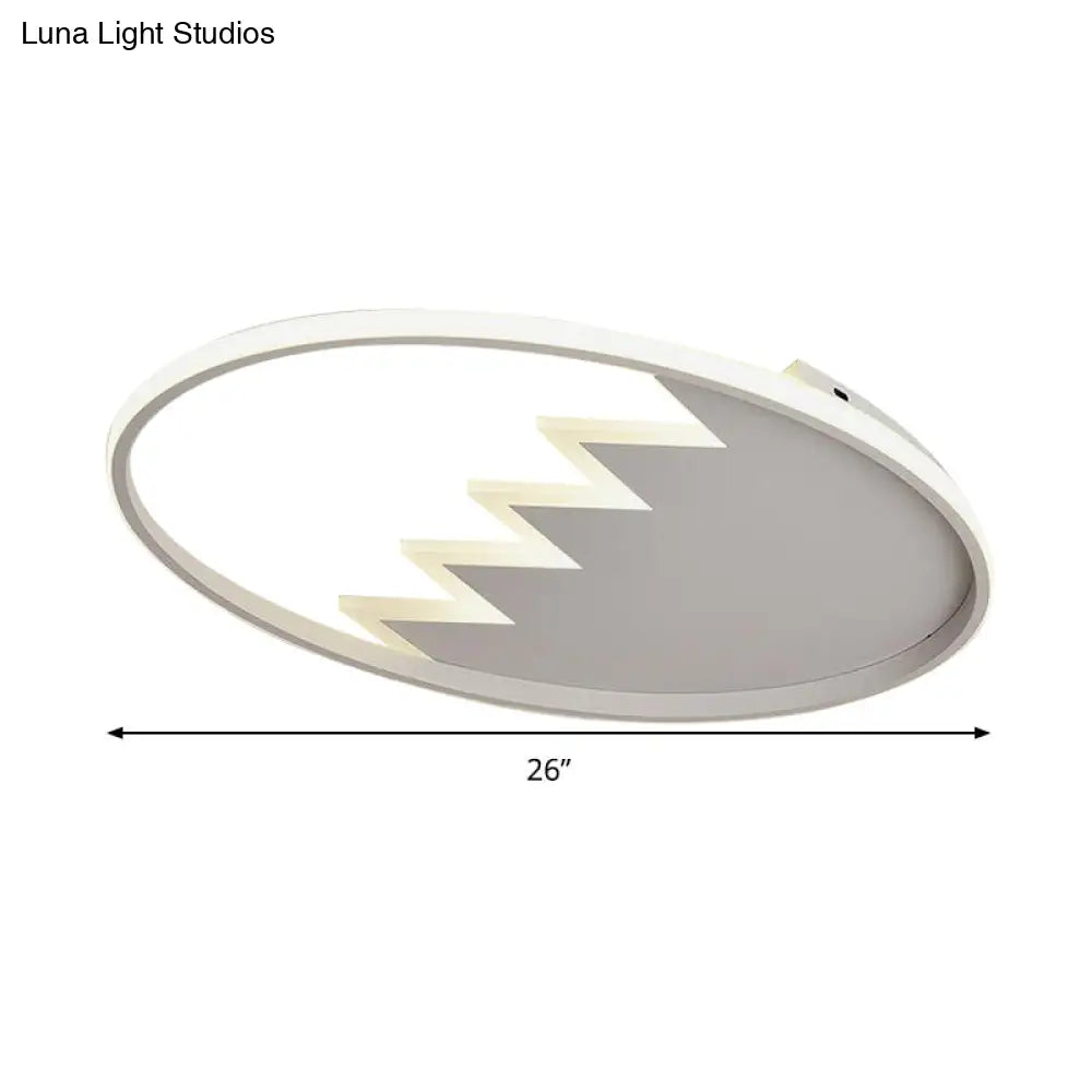 Contemporary Acrylic Round Ceiling Light 22’/26’ Wide Black/White Led Flush Mount Fixture With