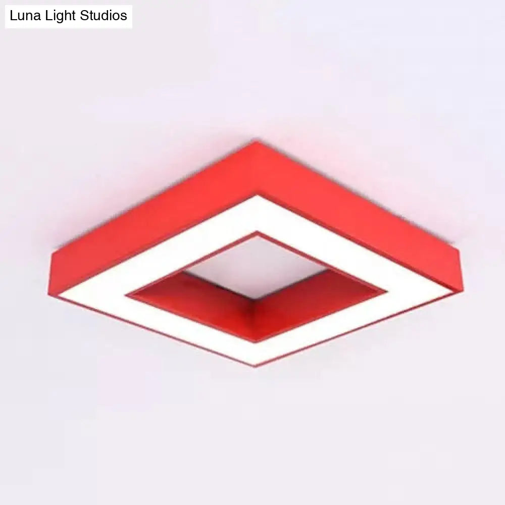 Contemporary Acrylic Square Flush Mount Light For Childs Bedroom Ceiling