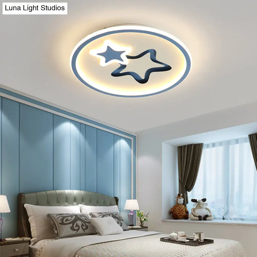 Contemporary Acrylic Star Flush Ceiling Light For Bedrooms
