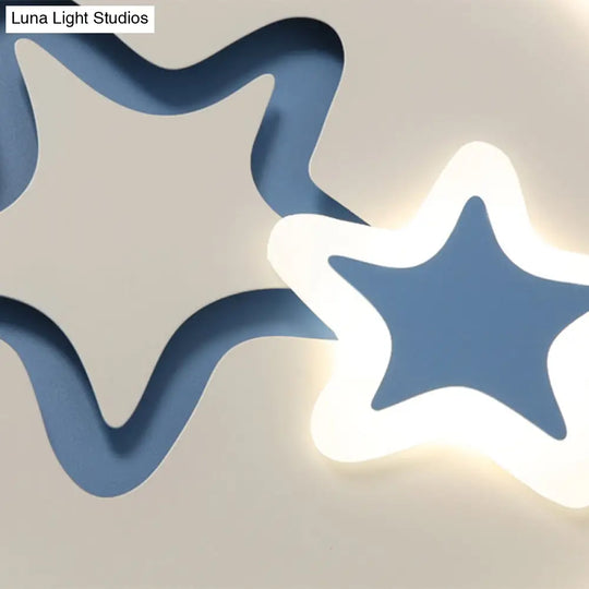 Contemporary Acrylic Star Flush Ceiling Light For Bedrooms