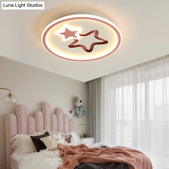 Contemporary Acrylic Star Flush Ceiling Light For Bedrooms