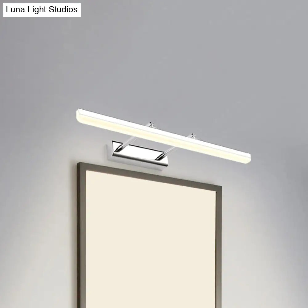 Contemporary Acrylic Wall Sconce With Led Vanity Lighting Chrome Finish In Warm/White Light -