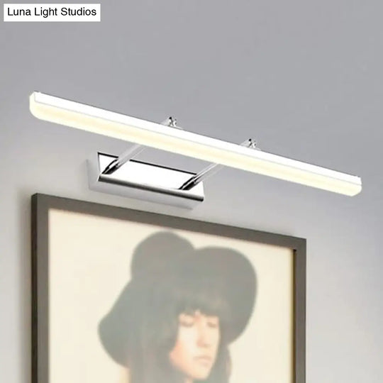 Contemporary Acrylic Wall Sconce With Led Vanity Lighting Chrome Finish In Warm/White Light -