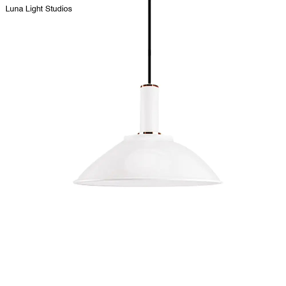 Contemporary Aluminum Hanging Light - Wide Bowl Pendant (11’/14’) Ideal For Gallery Or Factory