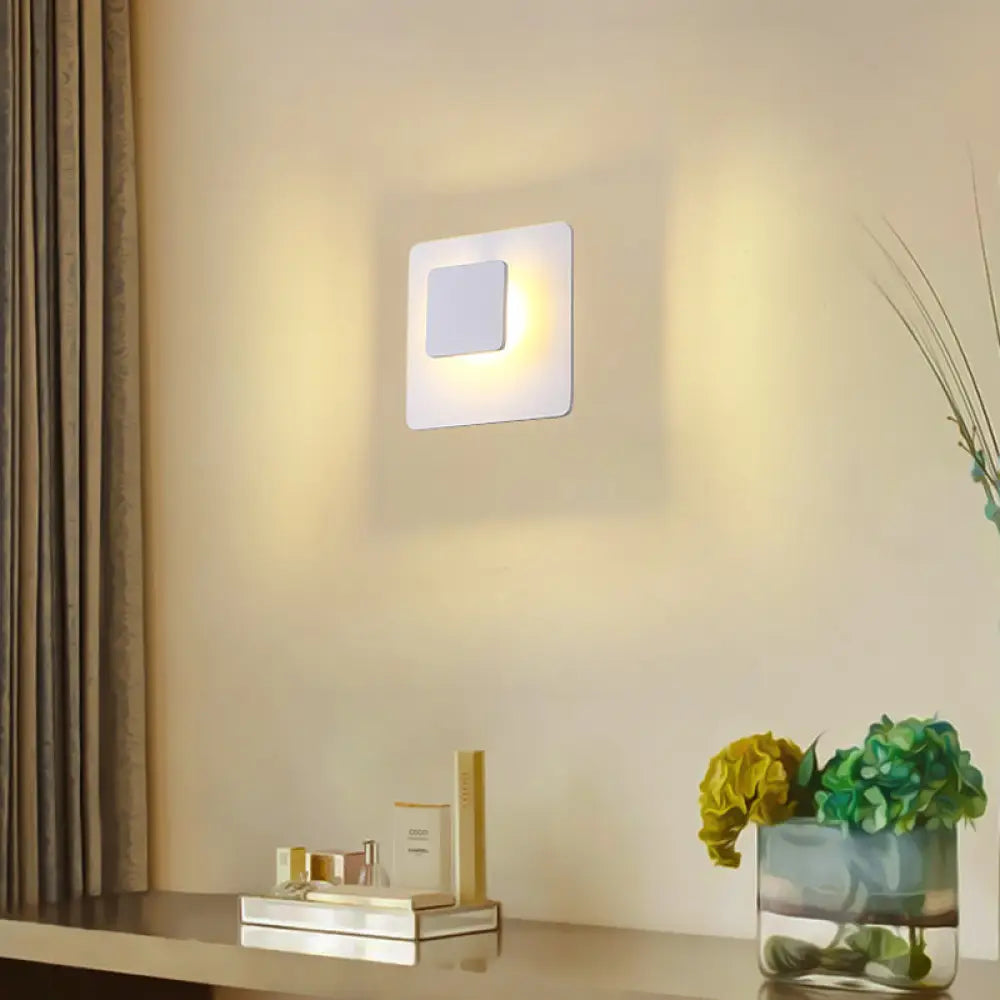 Contemporary Aluminum Led Wall Mounted Lamp In White/Warm Lighting White / Warm