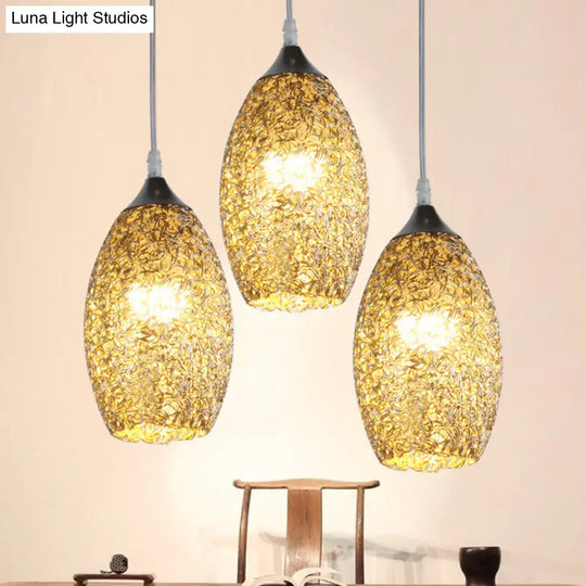 Contemporary Aluminum Cluster Pendant Light With Chrome Finish - Perfect For Dining Room