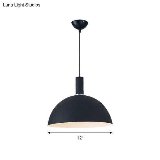 Contemporary Aluminum Hemisphere Pendant Lamp - Ideal For Dining Room Lighting