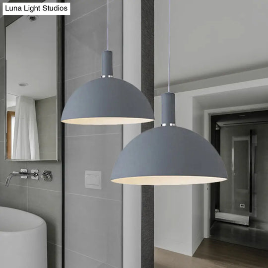 Contemporary Aluminum Hemisphere Pendant Lamp - Ideal For Dining Room Lighting