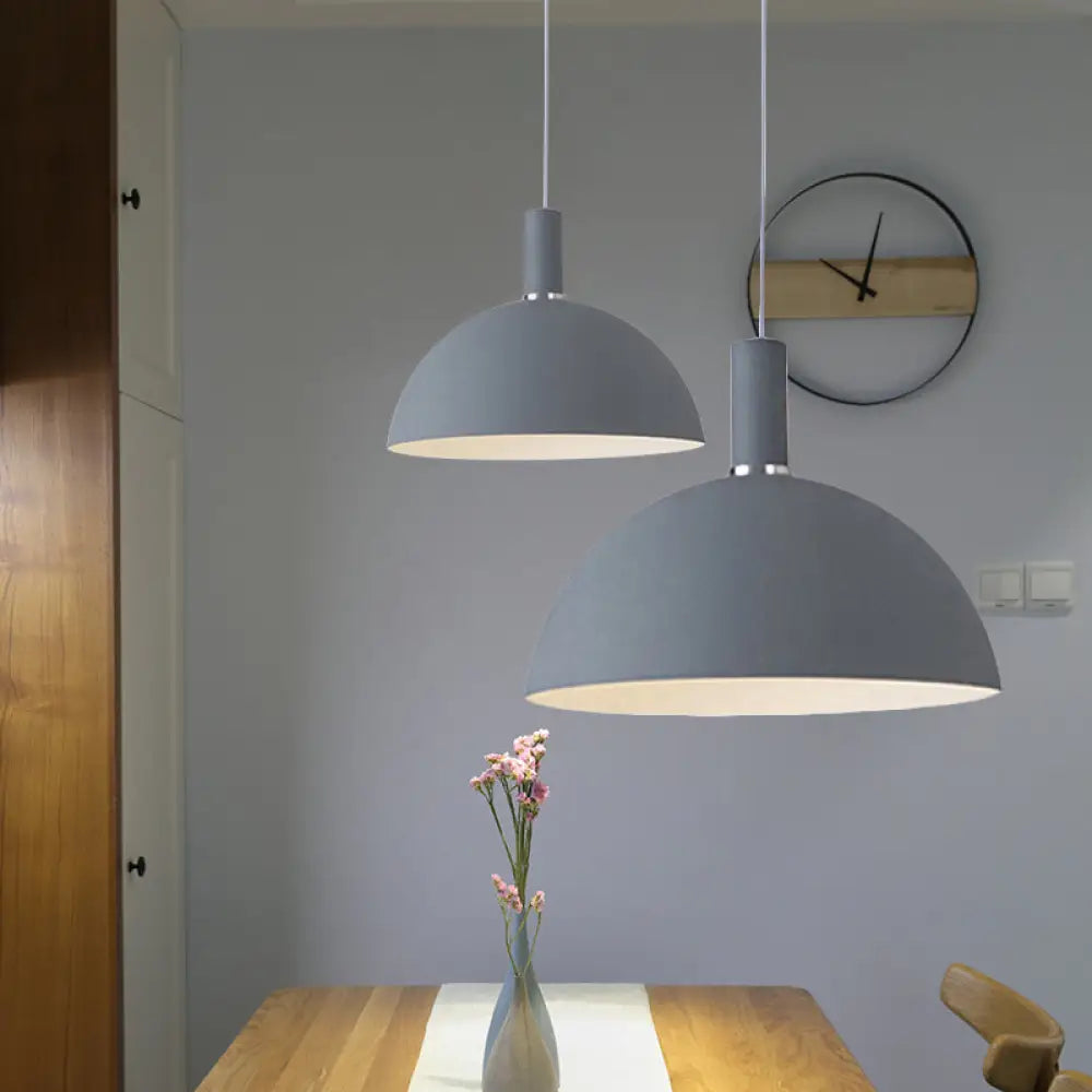 Contemporary Aluminum Pendant Lamp With One Light For Dining Room Grey / 12’