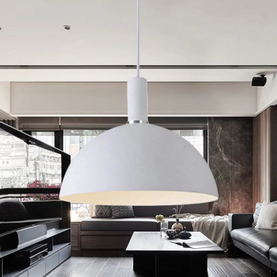 Contemporary Aluminum Pendant Lamp With One Light For Dining Room White / 12’