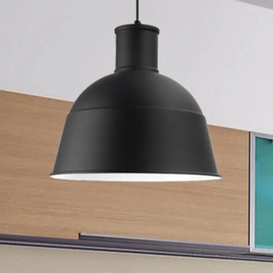 Contemporary Aluminum Pendant Light With Bowl Shade - Ideal For Meeting Rooms Black