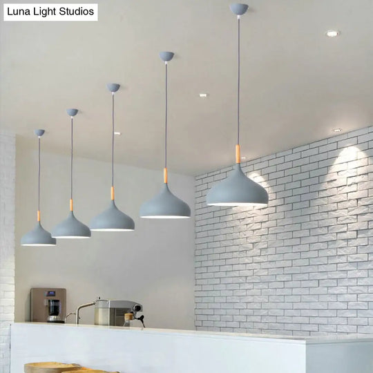 Contemporary Aluminum Onion Pendant Light - Balcony Hallway Suspension 9.5/12/14 Width 1 Bulb