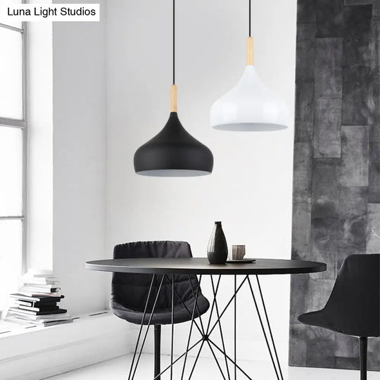 Contemporary Aluminum Onion Pendant Light - Balcony Hallway Suspension 9.5/12/14 Width 1 Bulb