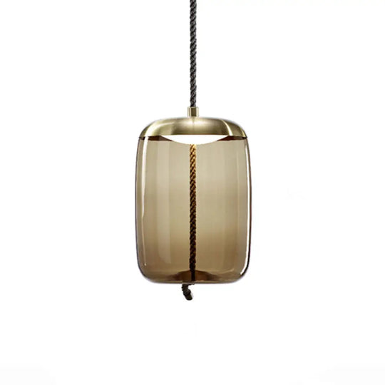Contemporary Amber Glass Suspension Lamp - Stylish Pendant Lighting Fixture For Dining Room / B