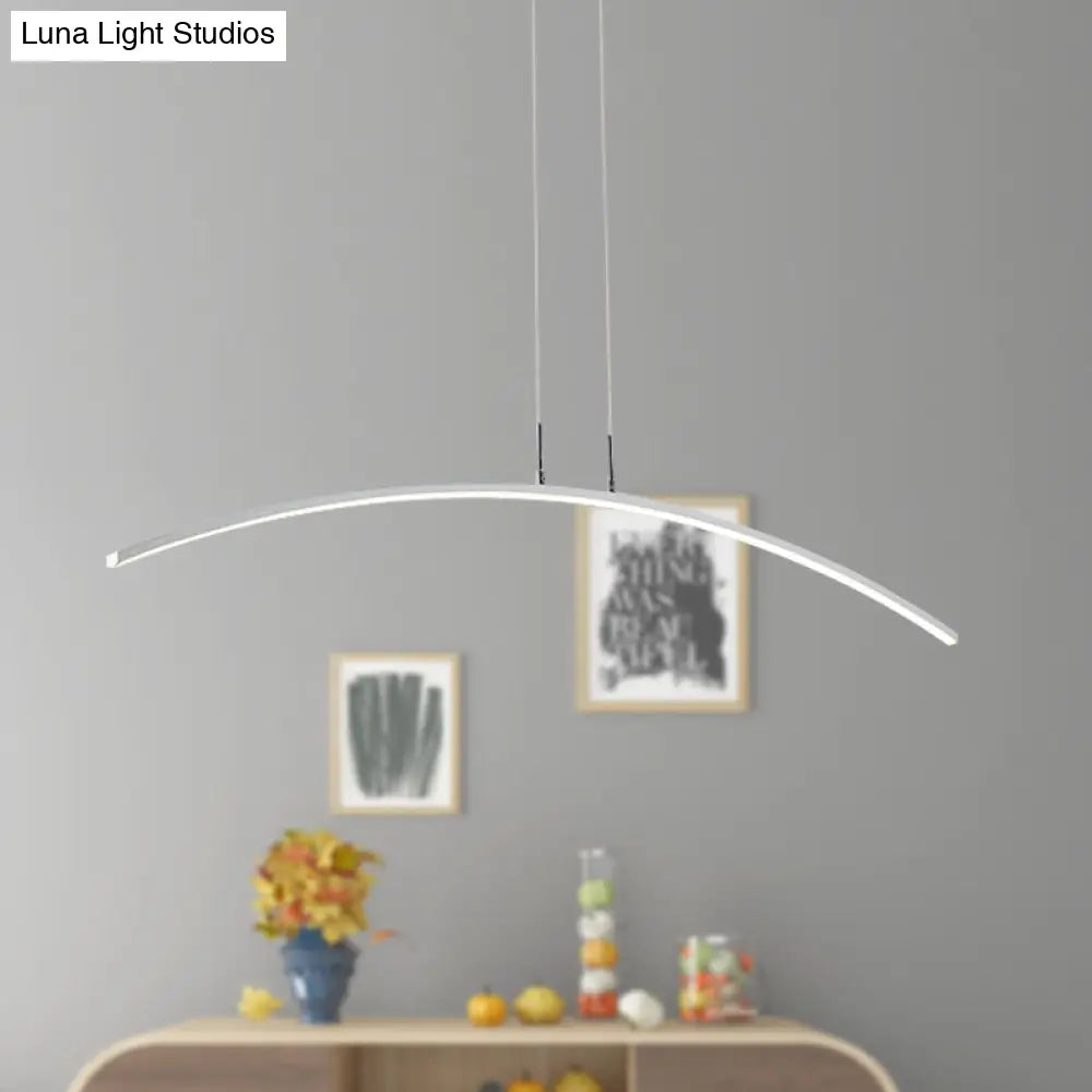 Contemporary Arch Pendant Light With Stepless Dimming And Remote Control