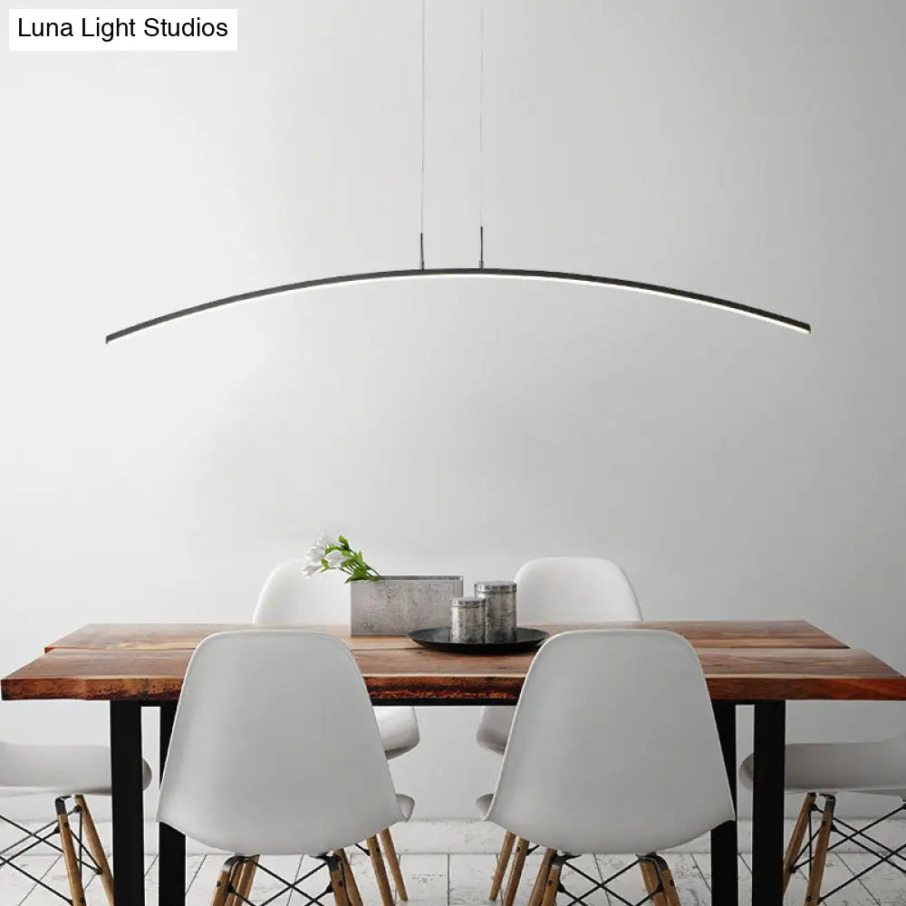 Contemporary Arch Pendant Light With Stepless Dimming And Remote Control