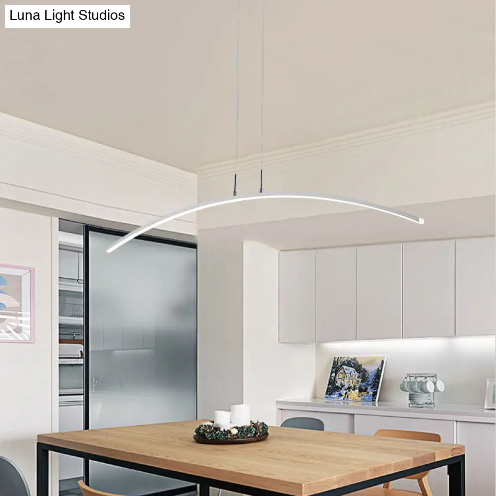 Contemporary Arch Pendant Light With Stepless Dimming And Remote Control