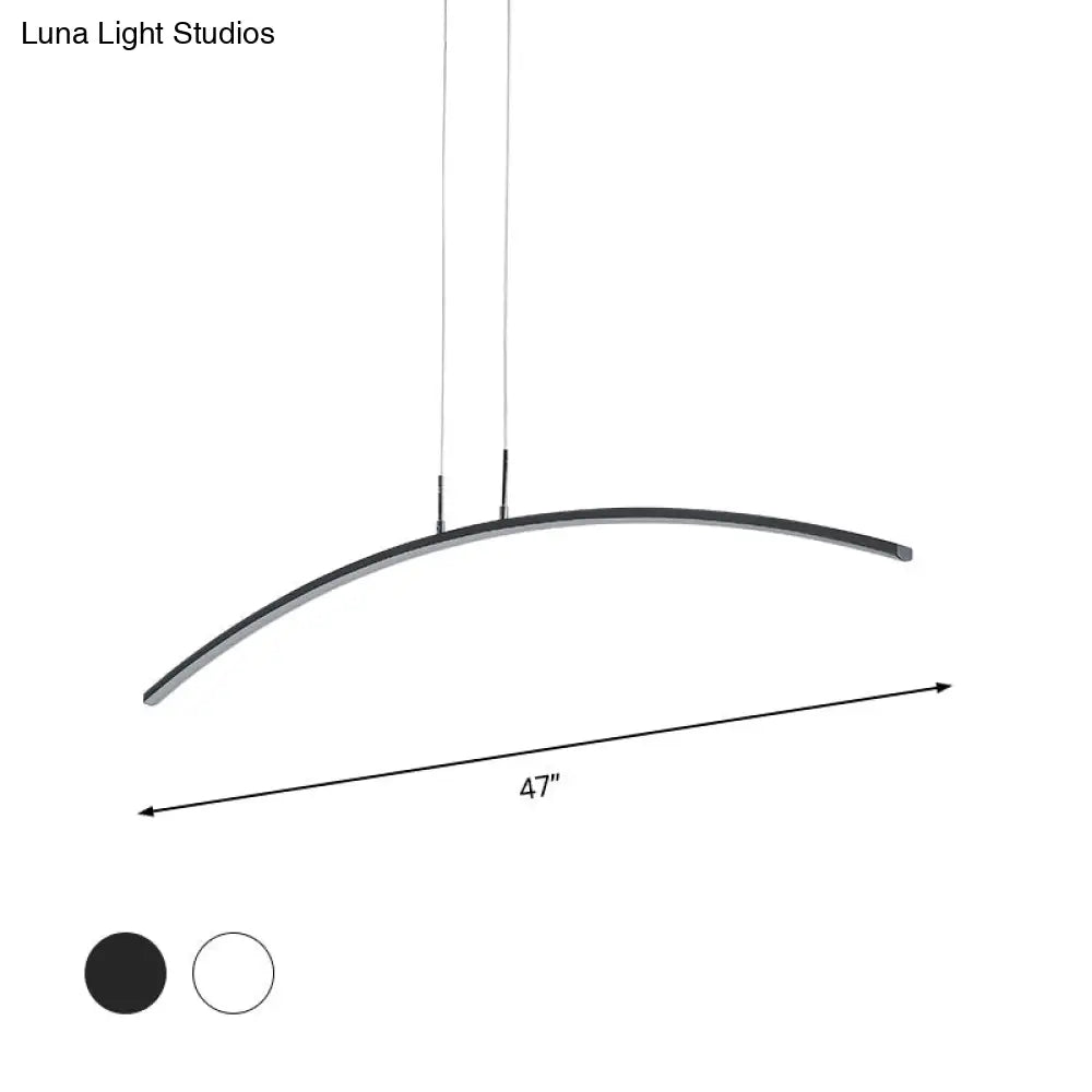 Contemporary Arch Pendant Light With Stepless Dimming And Remote Control