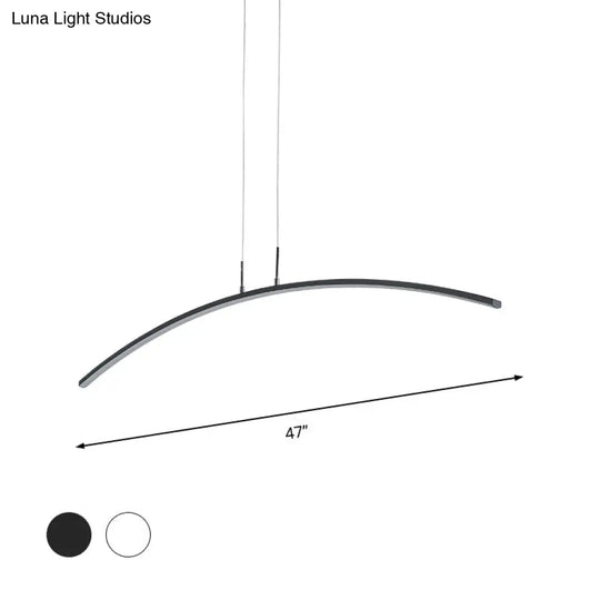 Contemporary Arch Pendant Light With Stepless Dimming And Remote Control