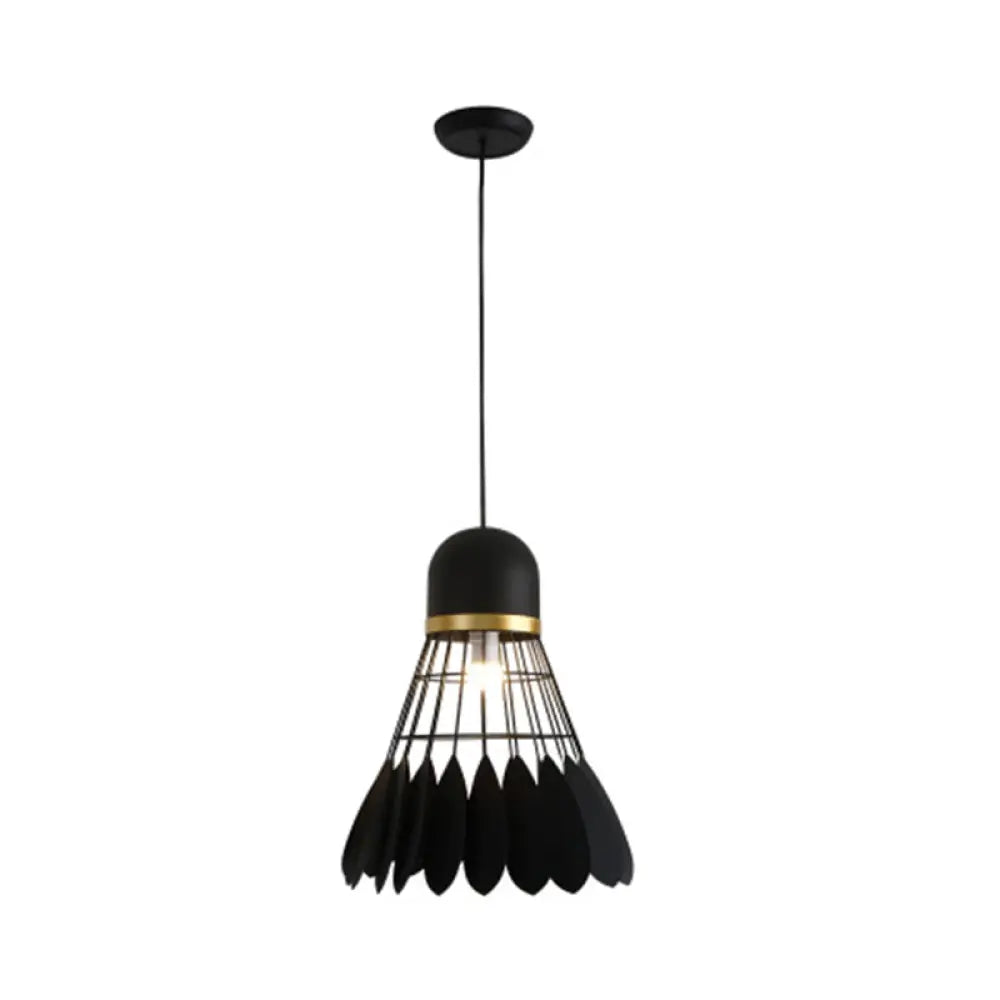 Contemporary Badminton Inspired Iron Suspension Light Black