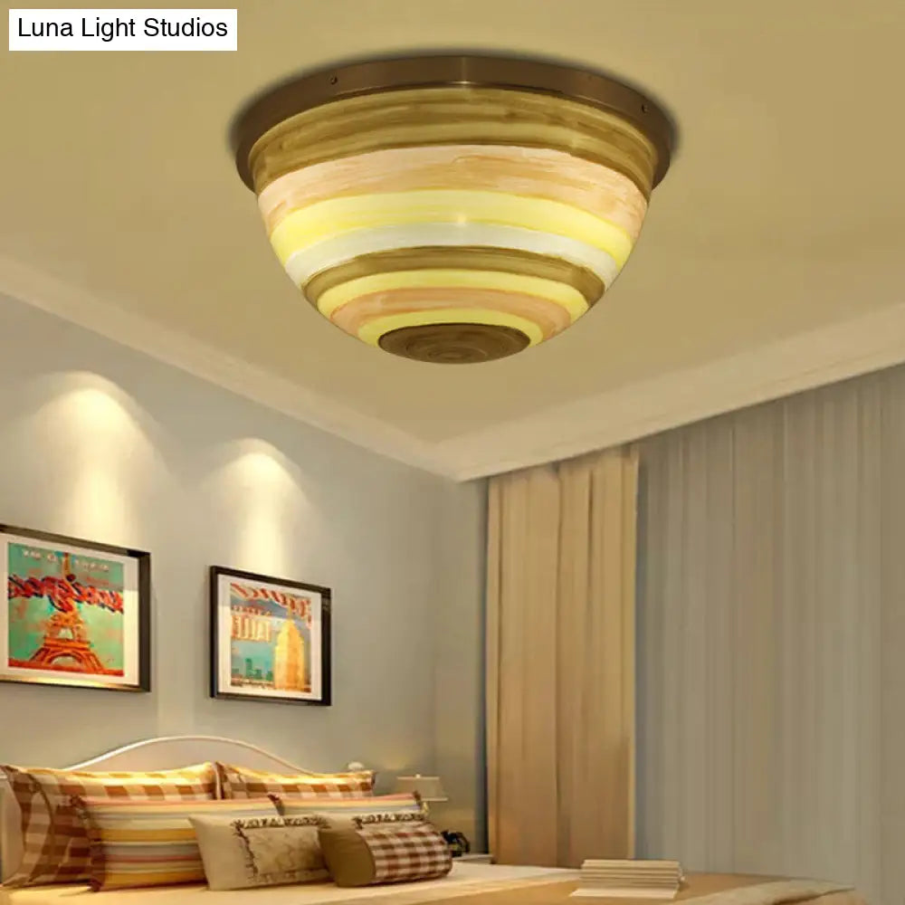 Contemporary Bedroom Flush Mount Ceiling Light Satin Nickel / I