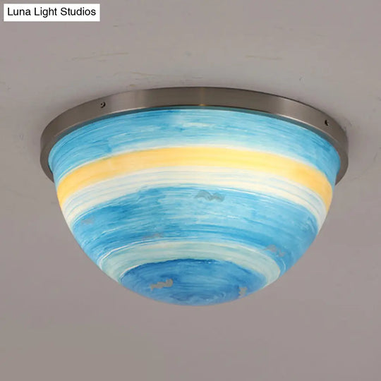 Contemporary Bedroom Flush Mount Ceiling Light Satin Nickel / J