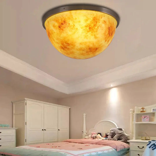 Contemporary Bedroom Flush Mount Ceiling Light Satin Nickel / G