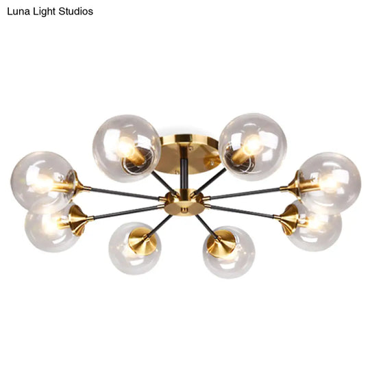 Contemporary Bedroom Sparkle: Stained Glass Sputnik Flush Mount Ceiling Chandelier