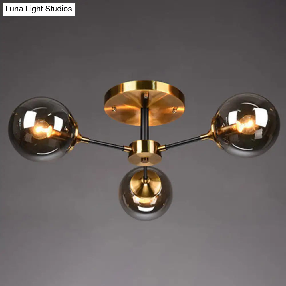 Contemporary Bedroom Sparkle: Stained Glass Sputnik Flush Mount Ceiling Chandelier