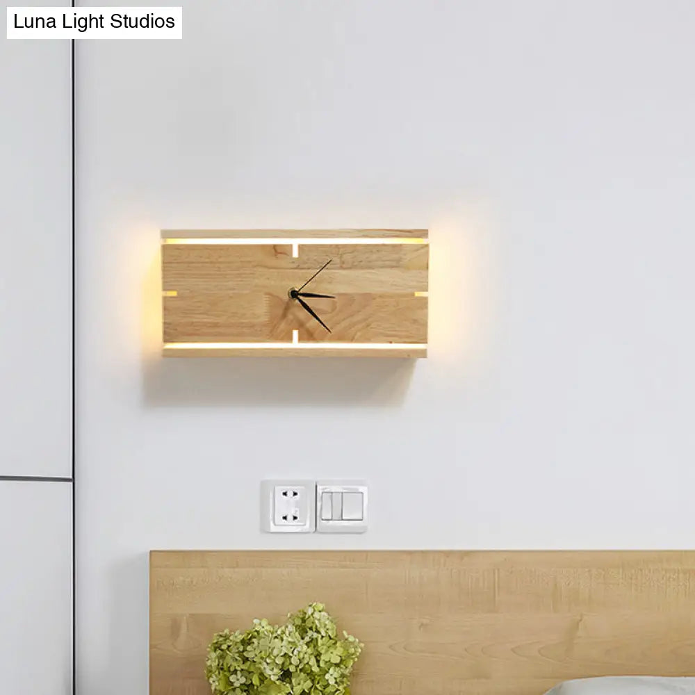 Contemporary Beige Wall Sconce With Acrylic Led - Flush Mount Rectangular/Round Parlor Design.