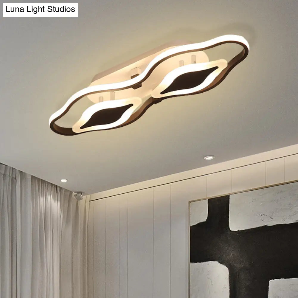 Contemporary Black Acrylic Led Bedroom Ceiling Flush Mount With Semi Flushmount Swimming Goggles