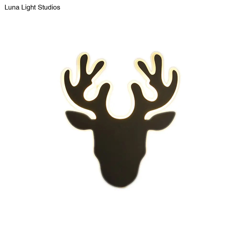 Contemporary Black And White Antler Led Sconce