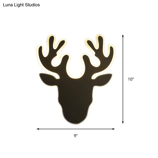 Contemporary Black And White Antler Led Sconce