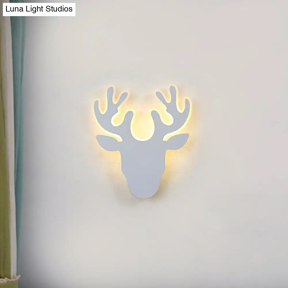 Contemporary Black And White Antler Led Sconce