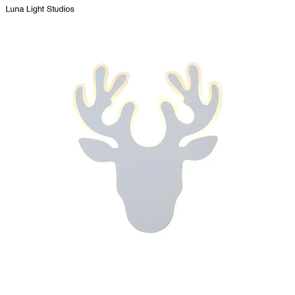 Contemporary Black And White Antler Led Sconce