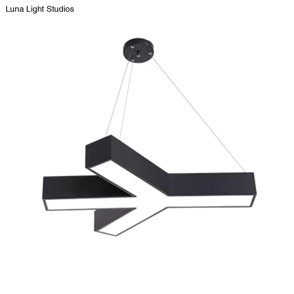 Contemporary Black Led Hanging Lamp For Gymnasiums: Branch Design Acrylic Commercial Pendant