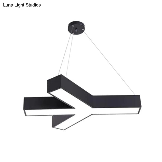 Contemporary Black Led Hanging Lamp For Gymnasiums: Branch Design Acrylic Commercial Pendant