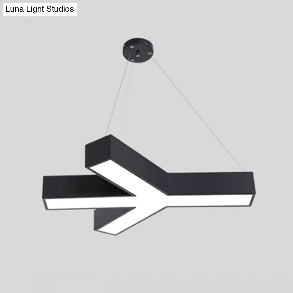 Contemporary Black Led Hanging Lamp For Gymnasiums: Branch Design Acrylic Commercial Pendant