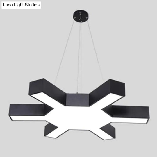 Contemporary Black Led Hanging Lamp For Gymnasiums: Branch Design Acrylic Commercial Pendant