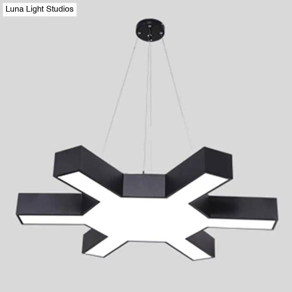 Contemporary Black Branch Led Pendant Lighting For Gyms - Commercial Grade Acrylic