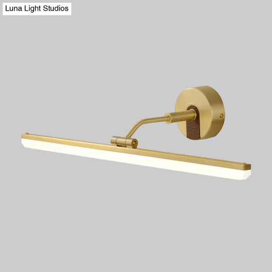 Contemporary Black/Brass Metal Vanity Bar Light With Adjustable Arm - 18/23 Width