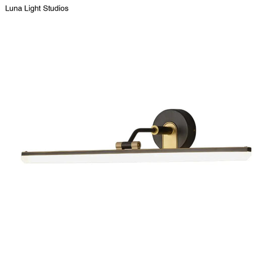 Contemporary Black/Brass Metal Vanity Bar Light With Adjustable Arm - 18/23 Width