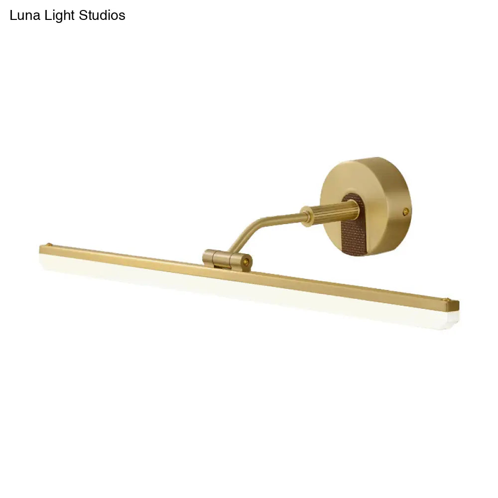 Contemporary Black/Brass Metal Vanity Bar Light With Adjustable Arm - 18/23 Width