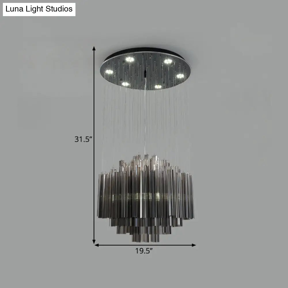 Contemporary Black Crystal Led Hexagon Pendant Light - 31.5’/35.5’ Width Ceilng Fixture