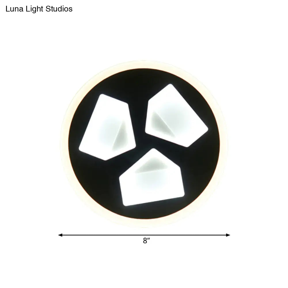 Contemporary Black Dining Room Circle Led Wall Sconce In Acrylic