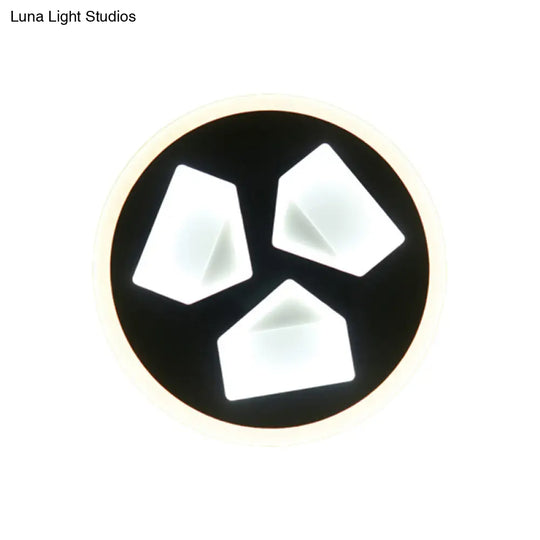 Contemporary Black Dining Room Circle Led Wall Sconce In Acrylic